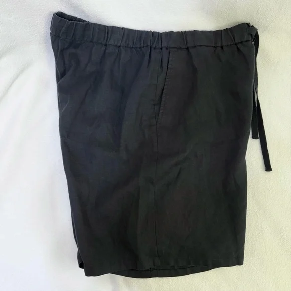Eileen Fisher Organic Linen Drawstring Shorts Black Size Large - Picture 11 of 12